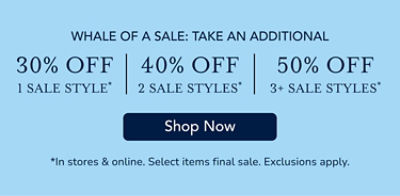 30% off 1 sale item | 40% off 2 sale items | 50% off 3+ items*