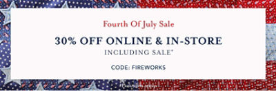 30% off Online and In-Store*