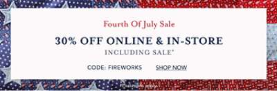 30% off online and in store*