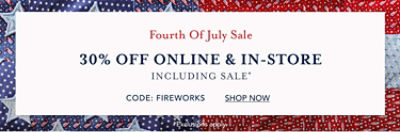 30% off online and in store*
