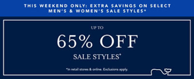 up to 65% off all sale styles*