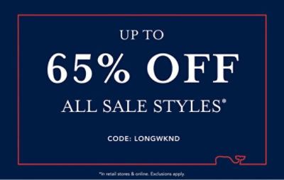 up to 65% off all sale styles*