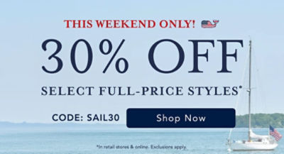 30% off select full price styles*